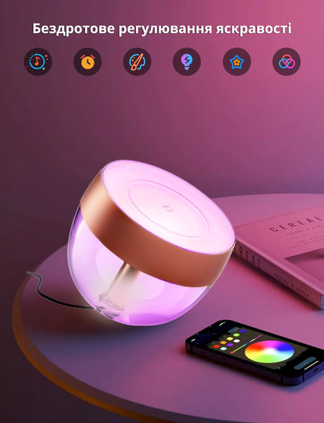 Розумний світлодіодний світильник Philips Hue Iris Bluetooth White and Color колір - Бронза 929002376801 фото