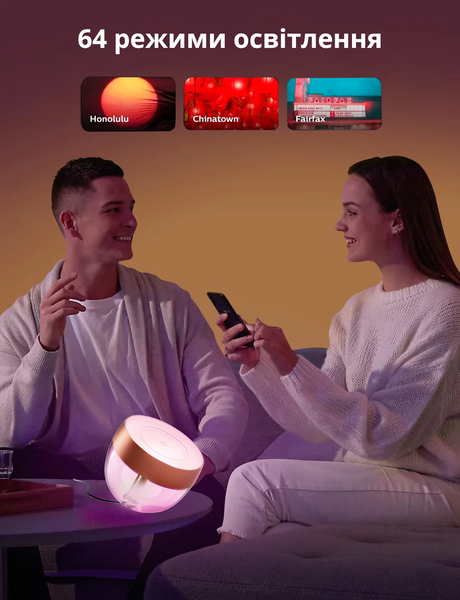 Розумний світлодіодний світильник Philips Hue Iris Bluetooth White and Color колір - Бронза 929002376801 фото