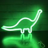 Настенный неоновый светильник зеленый динозавр на батарейках/USB 28.5*17.5 см Neon_diplodocus фото