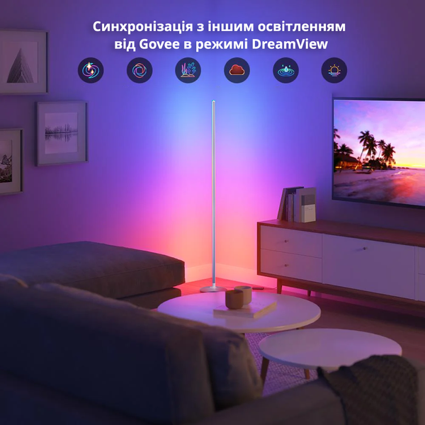 Світильник підлоговий розумний Govee H6076 RGBICW Smart Corner Floor Lamp Сірий (H6076) H6076 фото