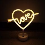 Декоративный настольный неоновый светильник "Love" жёлтый на батарейках/USB 28*29 см neon_love_stand_2 фото