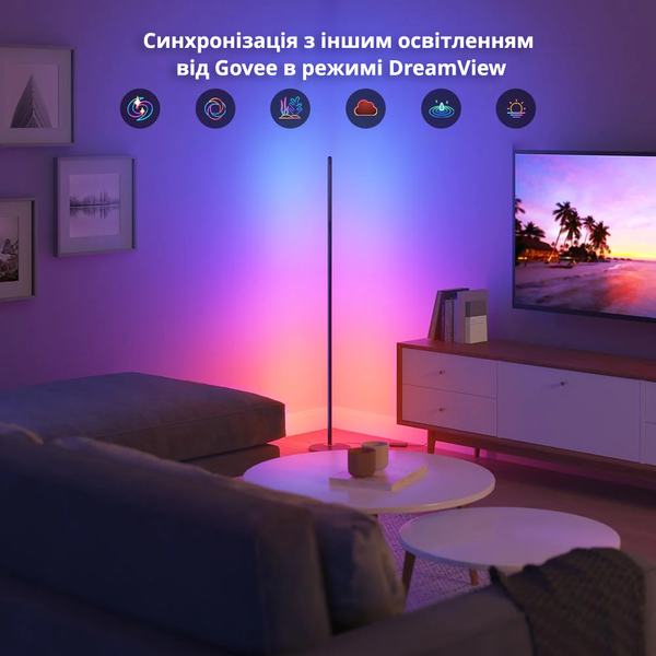 Светильник напольный умный Govee H6076 RGBICW Smart Corner Floor Lamp Черный (H6076) H60761 фото