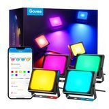 Набор настенных прожекторов Govee H7060 LED Smart Flood Lights, 4 шт, RGBICWW, Wi-Fi/Bluetooth, черный H7060311 фото