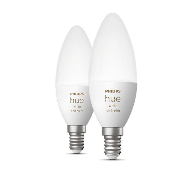 Умная LED лампочка Philips Hue E14 White and Color 470лм 40Вт 5.3W, ZigBee, Bluetooth, Apple HomeKit, 2шт. 929002294202 фото