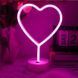 Декоративний настільний неоновий світильник "Love" рожевий батарейках/USB 30*20 см neon_love_stand_pink фото 2