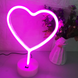 Декоративний настільний неоновий світильник "Love" рожевий батарейках/USB 30*20 см neon_love_stand_pink фото 1