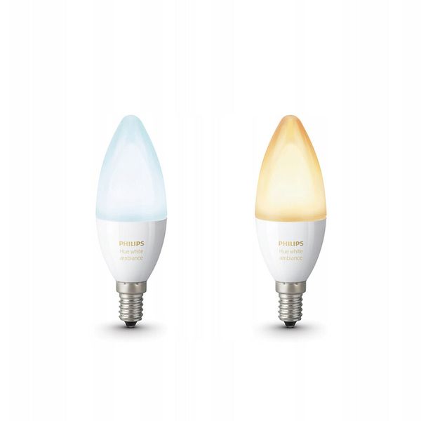 Розумна LED лампочка Philips Hue E14 White Ambiance 470лм 40Вт 5.2W, ZigBee, Bluetooth, Apple HomeKit 929002294403 фото