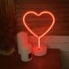 Декоративний настільний неоновий світильник "Love" червоний батарейках/USB 30*20 см neon_love_stand_red фото 2