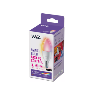 Умная LED лампочка WiZ E14 White and Color 470лм, Wi-Fi, Bluetooth, Matter, Apple HomeKit 8718699787097 фото