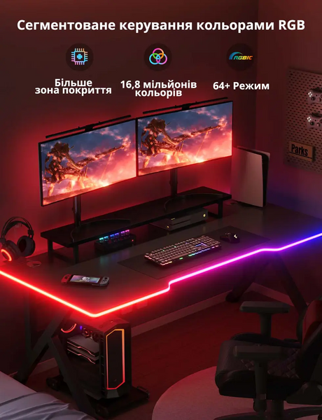 Govee RGBIC LED Neon Rope Light H61C33D1 - неоновая лента для стола, 3 м 6974316993599 фото