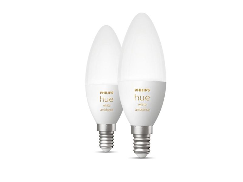 Умные LED лампочки Philips Hue E14 White Ambiance 470лм 40Вт 5.2W, ZigBee, Bluetooth, Apple HomeKit, 2шт. 929002294403 фото