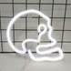 Неоновый LED светильник &laquo;Череп&raquo; белый для стены на батарейках/USB 22х18 см neon_scull фото 4