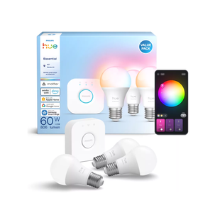 Philips Hue Essential White and Color Ambiance Basic Starter Set E27 (3 розумні лампи + Bridge) 8721103103673 фото