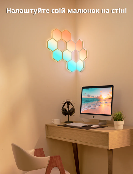 Умные цветные светодиодные LED панели Govee Glide Hexa Light Panels 7шт. H6061 фото