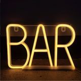 Портативная декоративная неоновая вывеска "BAR" желтая на батарейках/USB 29*14.5*2 см neon_bar_yellow фото