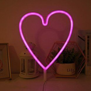Настінний неоновий світильник "Серце" рожевий на батарейках/USB 25.5*28 см Neon_heart_rose фото
