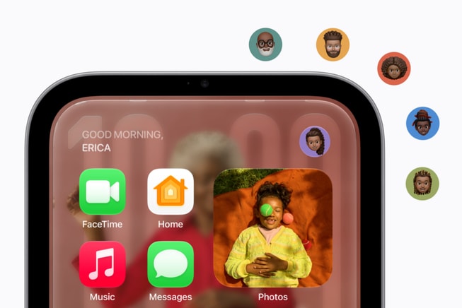 Персональний головний екран Apple HomeView та іконки членів сім'ї