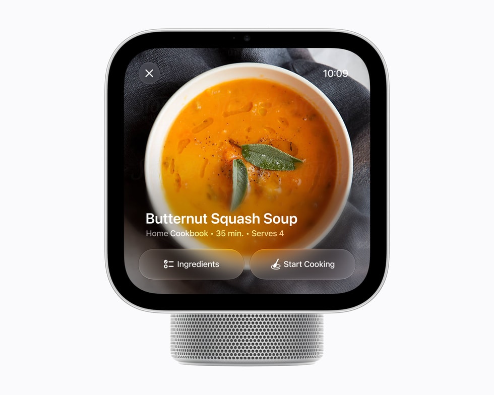 Рецепт супу-пюре з гарбуза на екрані Apple HomeView